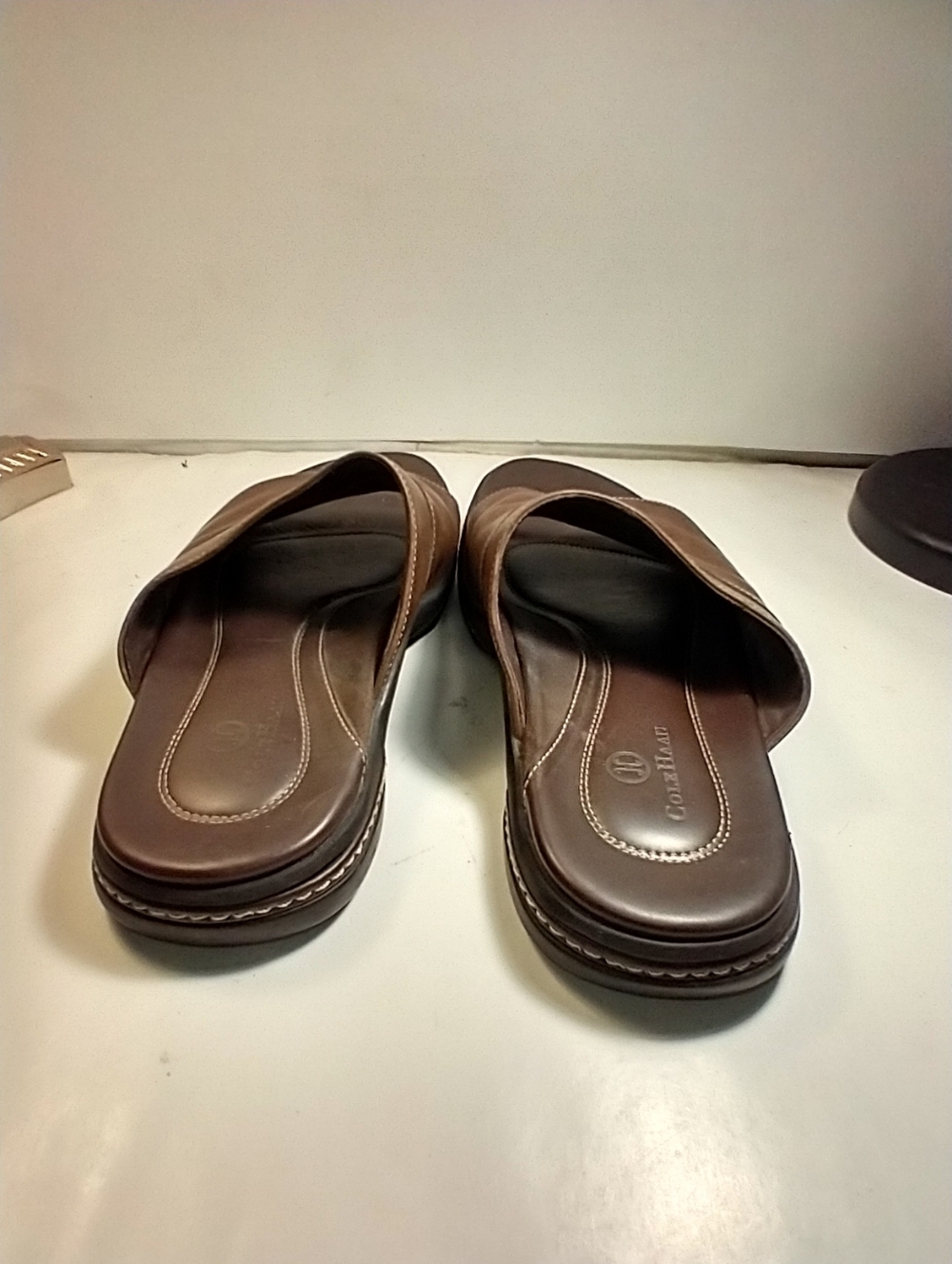 Cole Haan Brown Leather Casual Slide Sandals Men's sz 10.5M. - Picture 5 of 12
